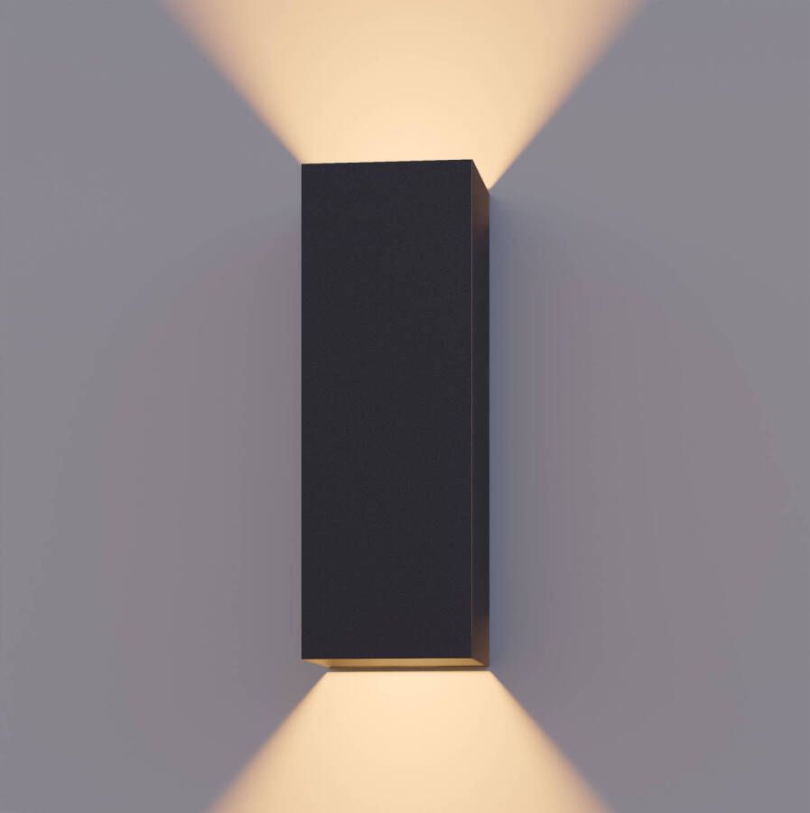 Calex LED Wandlamp Rechthoek Zwart 8.6W Warm Wit Licht