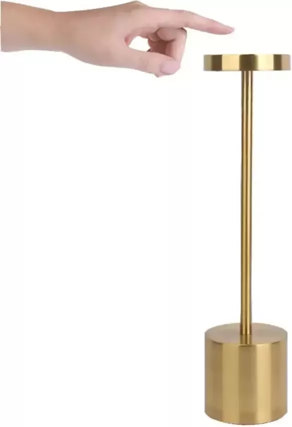 CASA DI ELTURO Design Led Diner tafellamp Goud Touch bediening Dimbaar (Met ingebouwde Accu) - Foto 1