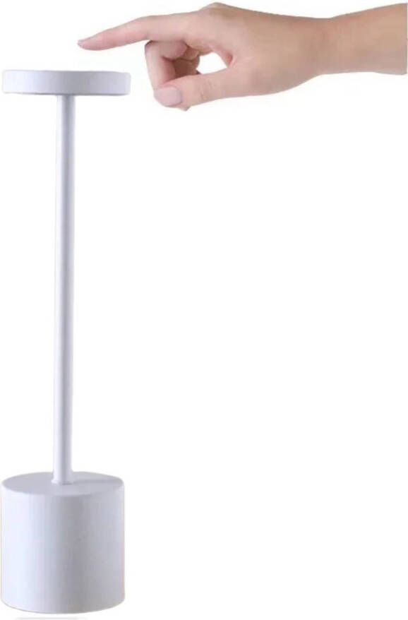 CASA DI ELTURO Design Led Diner tafellamp Wit Touch bediening Dimbaar (Met ingebouwde Accu)