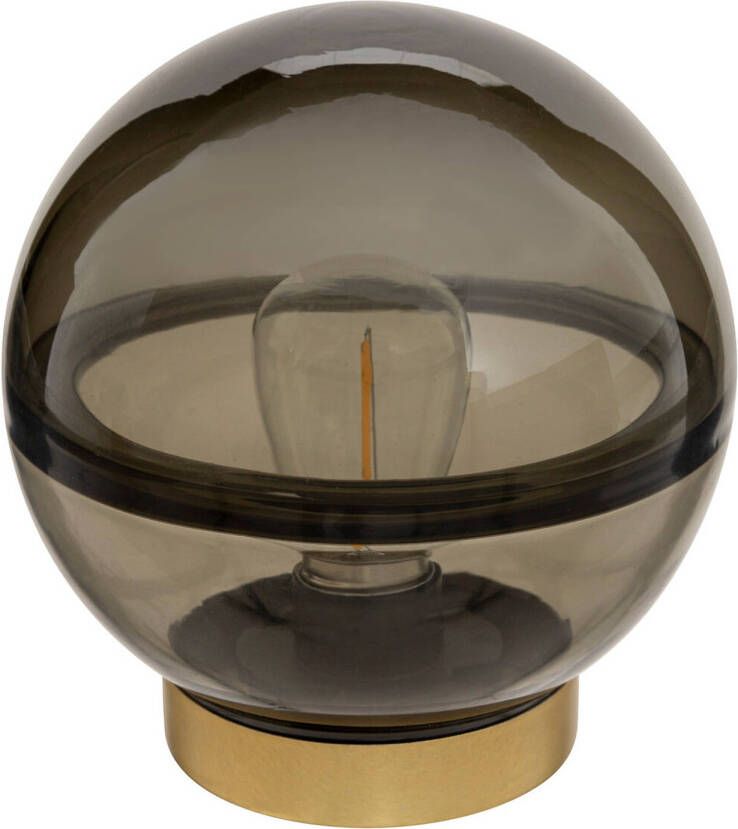 CASA DI ELTURO Led Tafellamp Bal Smokey Grijs Inclusief lamp Ø16 x H16 cm (werkt op batterijen)