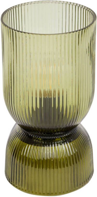 CASA DI ELTURO Tafellamp Nordic Geribbeld Tijm Groen Inclusief lamp (werkt op batterijen) - Foto 1