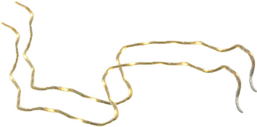 Chaks Lichtsnoer lichtverlichting 2x jute warm wit 160 cm touwverlichting Lichtsnoeren
