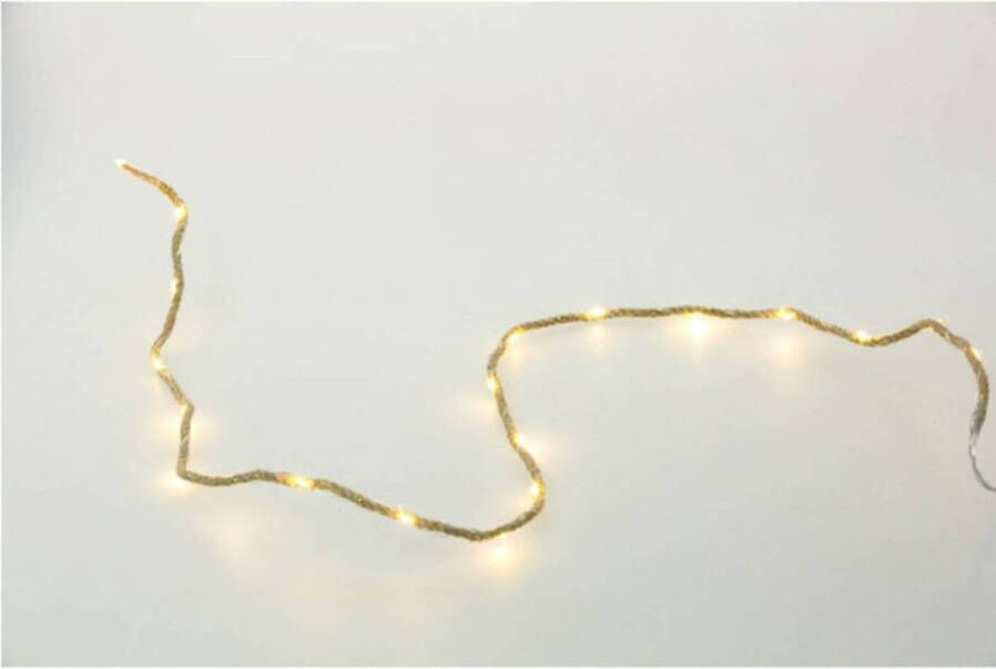 Chaks Lichtsnoer lichtverlichting jute warm wit 160 cm touwverlichting Lichtsnoeren