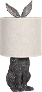 Clayre & Eef Tafellamp Konijn Ø 20x45 cm Bruin Beige Kunststof Rond