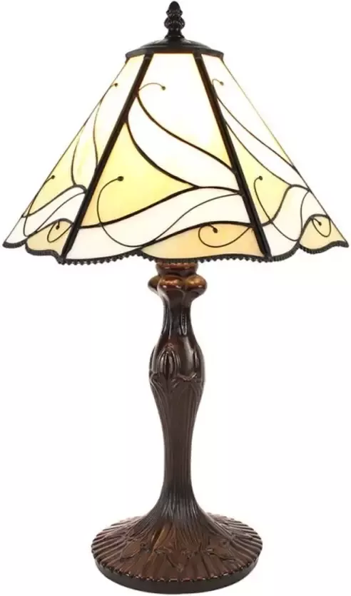 Clayre & Eef Beige Tafellamp Tiffany Ø 31*43 cm E27 max 1*60W 5LL-6189