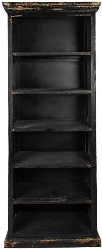 Clayre & Eef Boekenkast 80x40x210 cm Zwart Hout Zwart