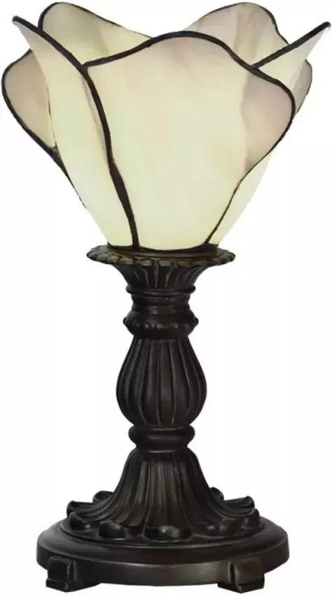 Clayre & Eef Cremekleurige Tafellamp Tiffany Ø 20*30 cm E14 max 1*25W 5LL-6099N - Foto 1
