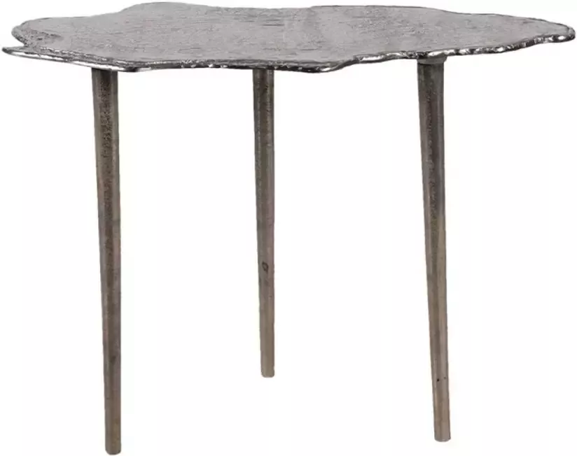Clayre & Eef Bijzettafel 56x24x45 cm Grijs Aluminium Side table Tafeltje