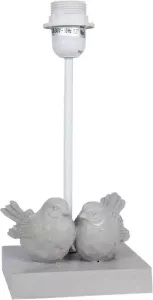 Clayre & Eef Lampenvoet 14x13x30 cm Grijs Kunststof Vierkant Vogels