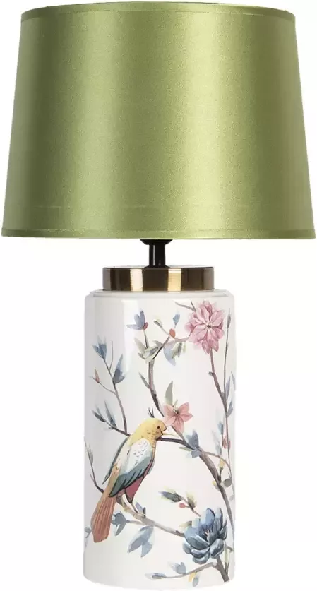 Clayre & Eef Tafellamp Ø 28x50 cm E27|max 1x60W Groen Keramiek Rond - Foto 1