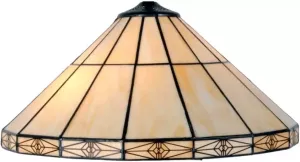 Clayre & Eef Lampenkap Tiffany Ø 41 cm Beige Metaal Glas Driehoek
