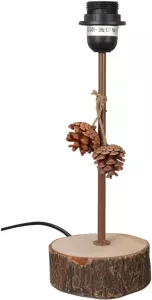 Clayre & Eef Lampenvoet 13x11x34 cm Bruin Hout Rond Lampvoet