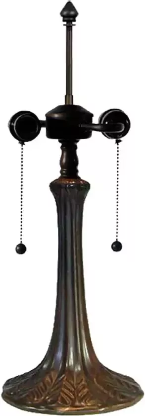 Clayre & Eef LumiLamp Lampenvoet Tafellamp Tiffany Ø 17x52 cm Bruin Kunststof Lampvoet Glas in Lood Bruin Lampvoet Glas in Lood - Foto 1