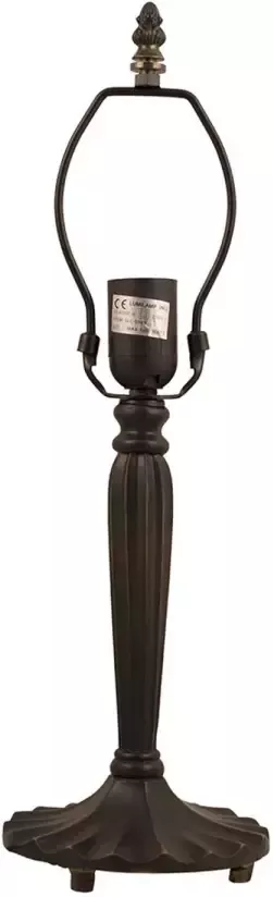 Clayre & Eef Lumilamp Lampenvoet Tafellamp Tiffany 46 Cm Bruin Kunststof Ijzer Lampvoet Bruin Lampvoet
