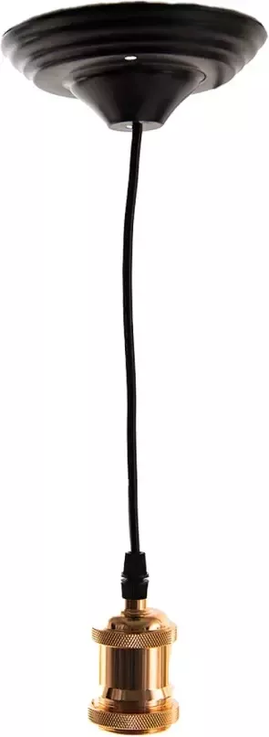 Clayre & Eef LumiLamp Snoerpendel 150 cm Rose Goudkleurig Kunststof Pendellamp Verlichtingspendel Rose Pendellamp - Foto 1