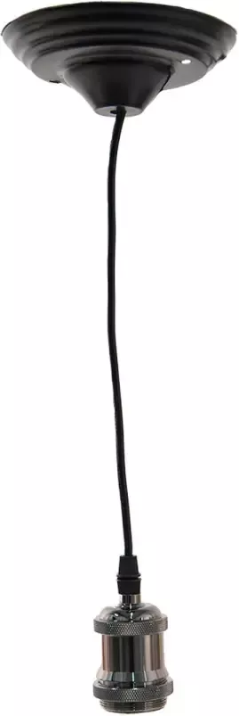 Clayre & Eef LumiLamp Snoerpendel 150 cm Zwart Kunststof Pendellamp Verlichtingspendel Zwart Pendellamp Verlichtingspendel - Foto 1