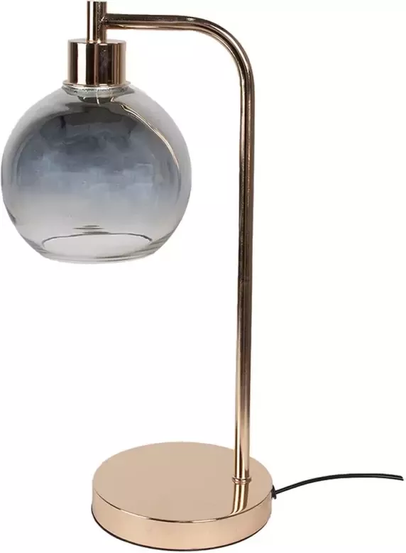 Clayre & Eef Tafellamp 21x15x41 cm Goudkleurig Ijzer Glas Bureaulamp Goudkleurig Bureaulamp - Foto 1