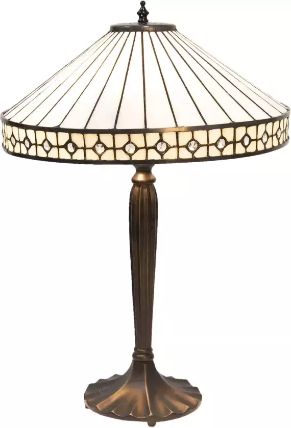 Clayre & Eef Tafellamp Tiffany Ø 40*58 Cm E27 max 2*60w 5ll-5984