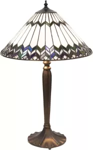 Clayre & Eef Tafellamp Tiffany Ø 40*62 Cm E27 max 2*60w 5ll-5985