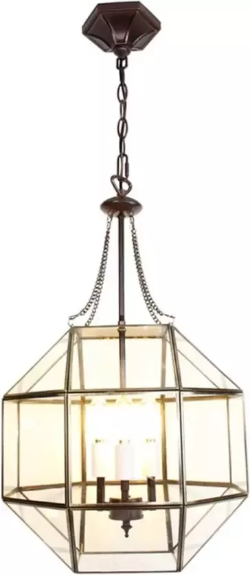 Clayre & Eef Transparente Hanglamp 35*35*180 cm E14 max 3*40W 5LL-9342