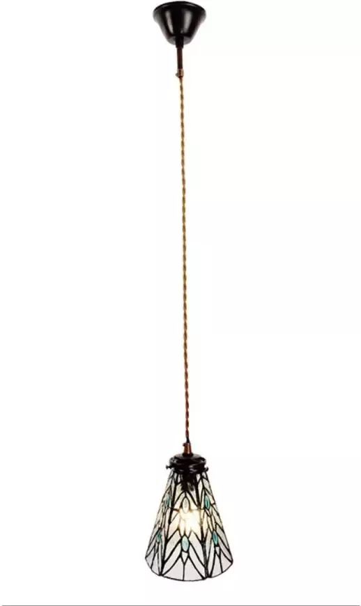 Clayre & Eef Transparente Hanglamp Tiffany Ø 15*115 cm E14 max 1*40W 5LL-6197 - Foto 1