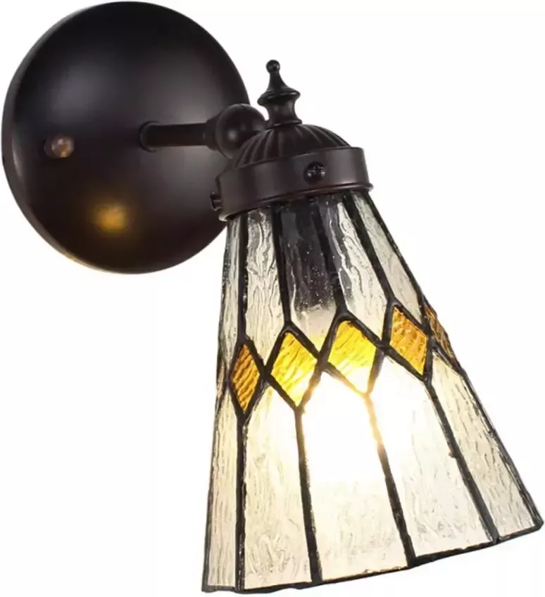 Clayre & Eef Transparente Wandlamp Tiffany 17*12*23 cm E14 max 1*40W 5LL-6203