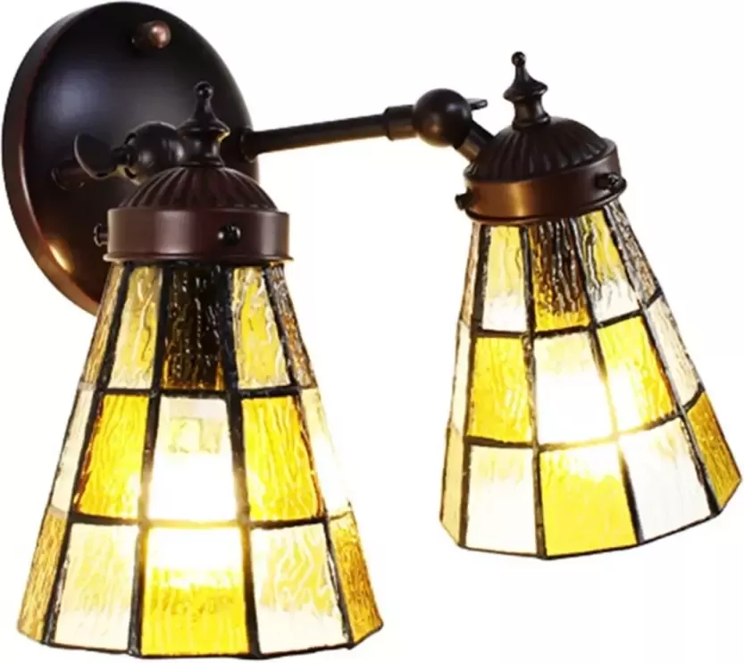 Clayre & Eef Transparente Wandlamp Tiffany 30*23*23 cm E14 max 2*40W 5LL-6216