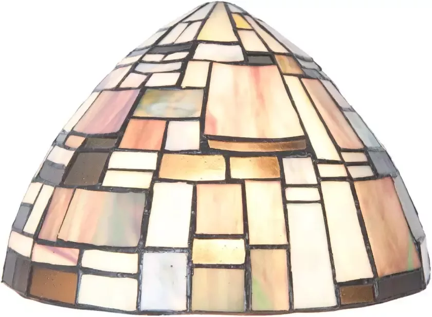 Clayre & Eef wandlamp tiffany ø 30x16x18 cm e14 40w geel ivory multi colour ijzer glas - Foto 1