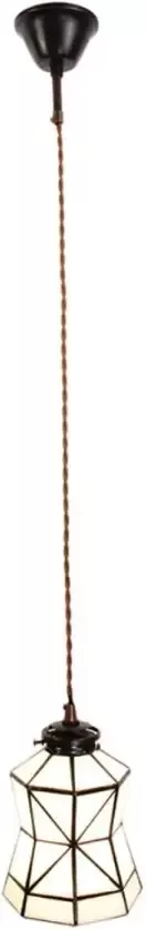Clayre & Eef Witte Hanglamp Tiffany Ø 15*115 cm E14 max 1*40W 5LL-6200 - Foto 1