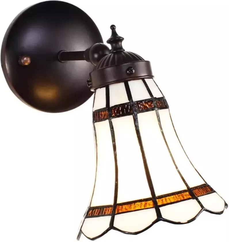 Clayre & Eef Witte Wandlamp Tiffany 17*12*23 cm E14 max 1*40W 5LL-6205