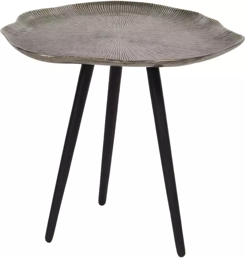 Clayre & Eef Bijzettafel 42x38x41 cm Zilverkleurig Aluminium Side table Tafeltje