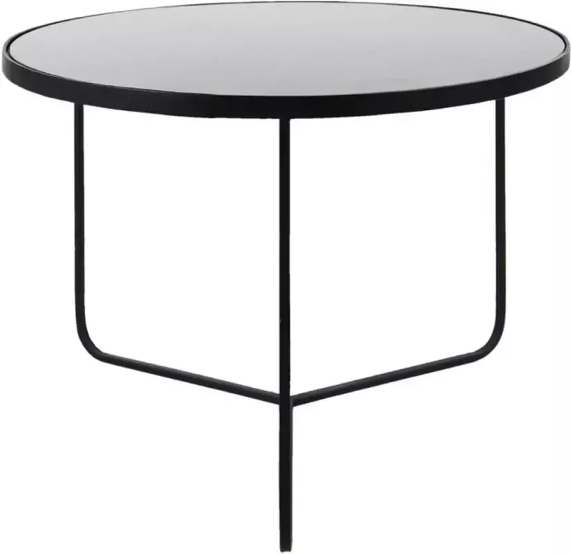 Clayre & Eef Bijzettafel Ø 75x50 cm Zwart Aluminium Rond Side table Tafeltje