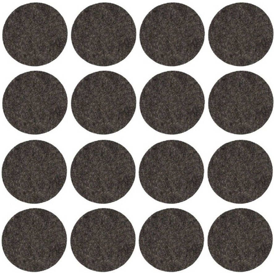 Cosy&Trendy 16x Zwarte ronde meubelviltjes antislip noppen 2 6 cm Beschermviltjes Stoelviltjes Vloerbeschermers Meubelvilt Viltglijders