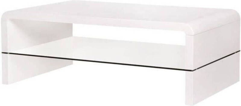 Anders Rechthoekige salontafel Wit Essential Met 1 glazen plank 120 x 60 x 40 cm BELLA