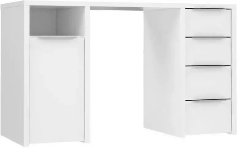 Merkloos BILBAO Bureau 1 deur 4 laden Decor wit papier L 125 x D 50 x H 75 cm