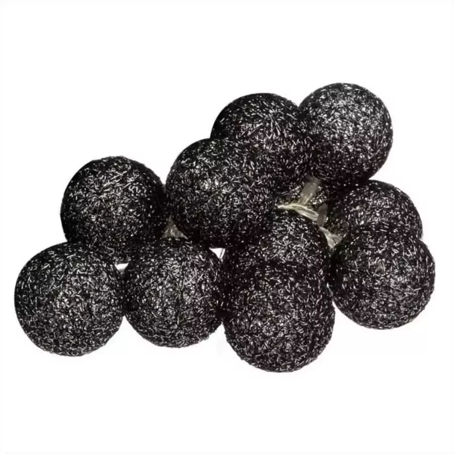 Atmosphera LED slinger 10 bollen zwart glitter 1 5 meter Lichtsnoeren - Foto 2