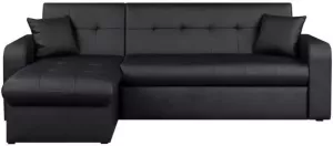 Cstore ROMAN Converteerbare hoekbank 3-zits + opbergdoos Zwarte imitatie Modern L 235 x D 85 153 cm
