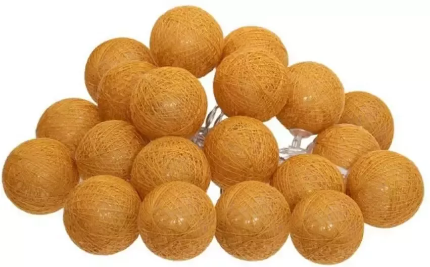 Atmosphera Lichtslinger 20 verlichte balletjes mosterdgeel 435 cm stekker Lichtsnoeren - Foto 2