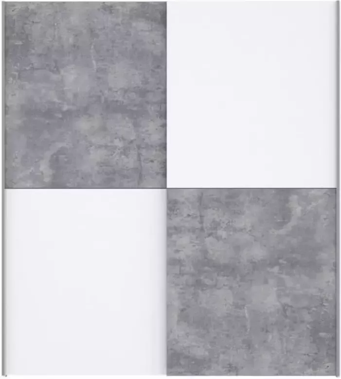 Merkloos ULOS-kledingkast met 2 schuifdeuren Decor in lichtgrijs en wit beton L 170 3 cm