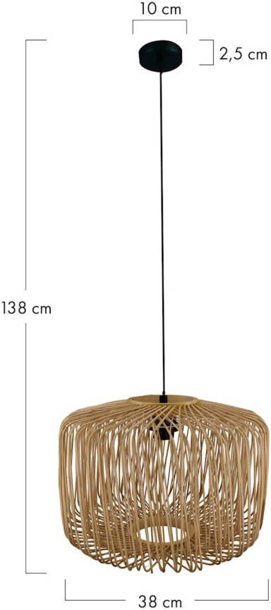Dijk Natural Collections DKNC Hanglamp Thessaloniki Bamboe 38x38x28cm Beige