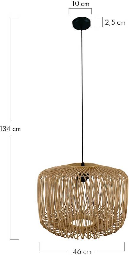 Dijk Natural Collections DKNC Hanglamp Thessaloniki Bamboe 46x46x34cm Beige