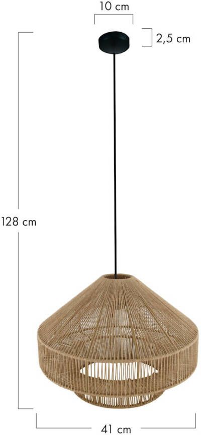 Dijk Natural Collections DKNC Hanglamp Droom jute 41x41x28cm Bruin