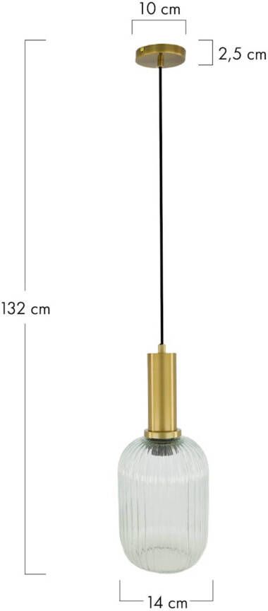 Dijk Natural Collections DKNC Hanglamp glas 14x14x32cm Transparant