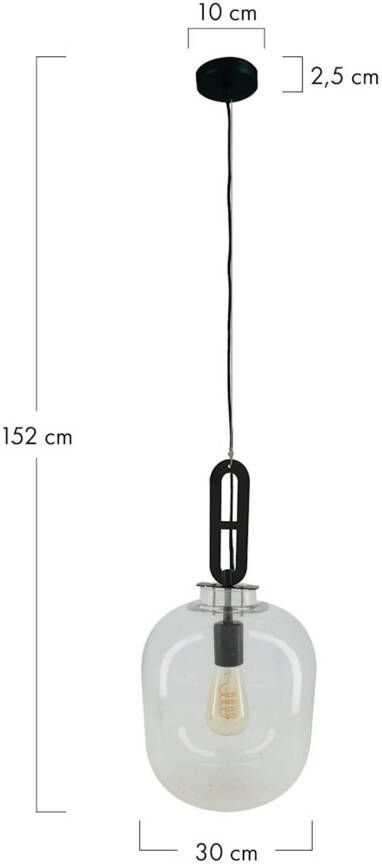 Dijk Natural Collections DKNC Hanglamp Eindhoven Glas 30x30x52cm Transparant