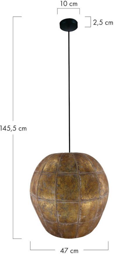 Dijk Natural Collections DKNC Hanglamp Luxor metaal 47x47x45.5cm Goud