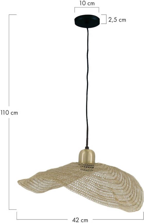 Dijk Natural Collections DKNC Hanglamp metaal 42x42x6cm Goud
