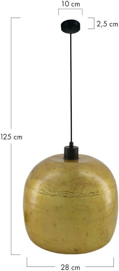 Dijk Natural Collections DKNC Hanglamp Palermo Metaal 28x28x25 cm Goud - Foto 1