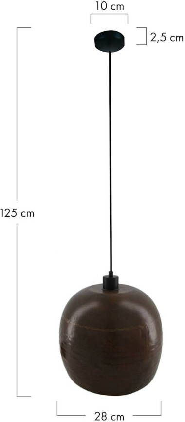 Dijk Natural Collections DKNC Hanglamp Palermo Metaal 28x28x25 cm Koper - Foto 1