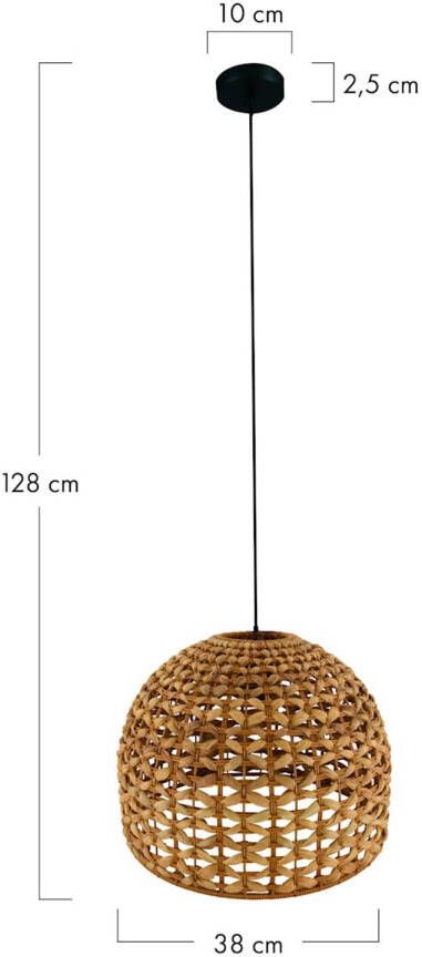 Dijk Natural Collections DKNC Hanglamp Pescara Waterhyacint 38x38x28cm Bruin