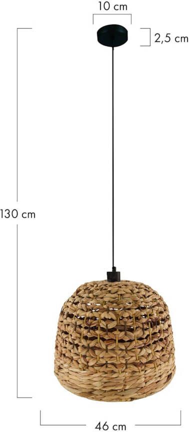 Dijk Natural Collections DKNC Hanglamp Pescara Waterhyacint 46x46x30cm Bruin